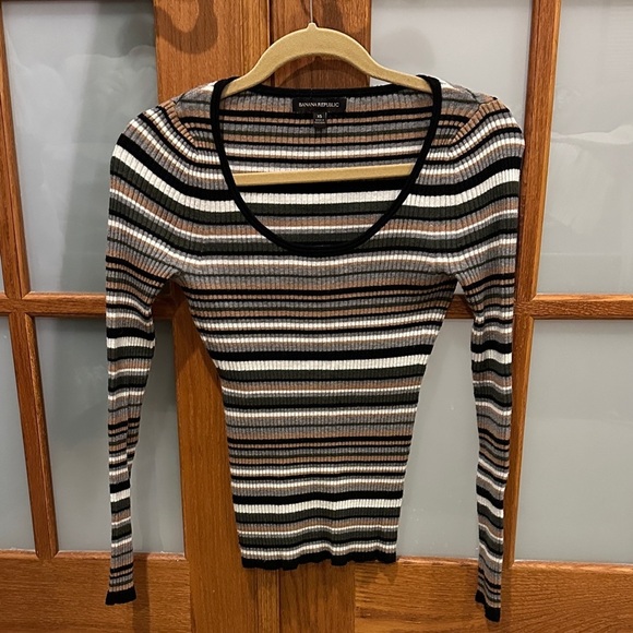 Banana Republic Women's Striped Scoop Neck Sweater - Picture 3 of 6